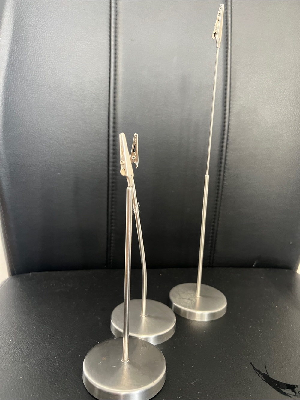 Stainless Steel Memo/Place Card Holders - Silver